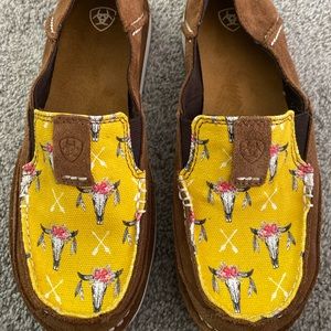 Ariat ladies chestnut suede & mustard steerhead cruiser shoe